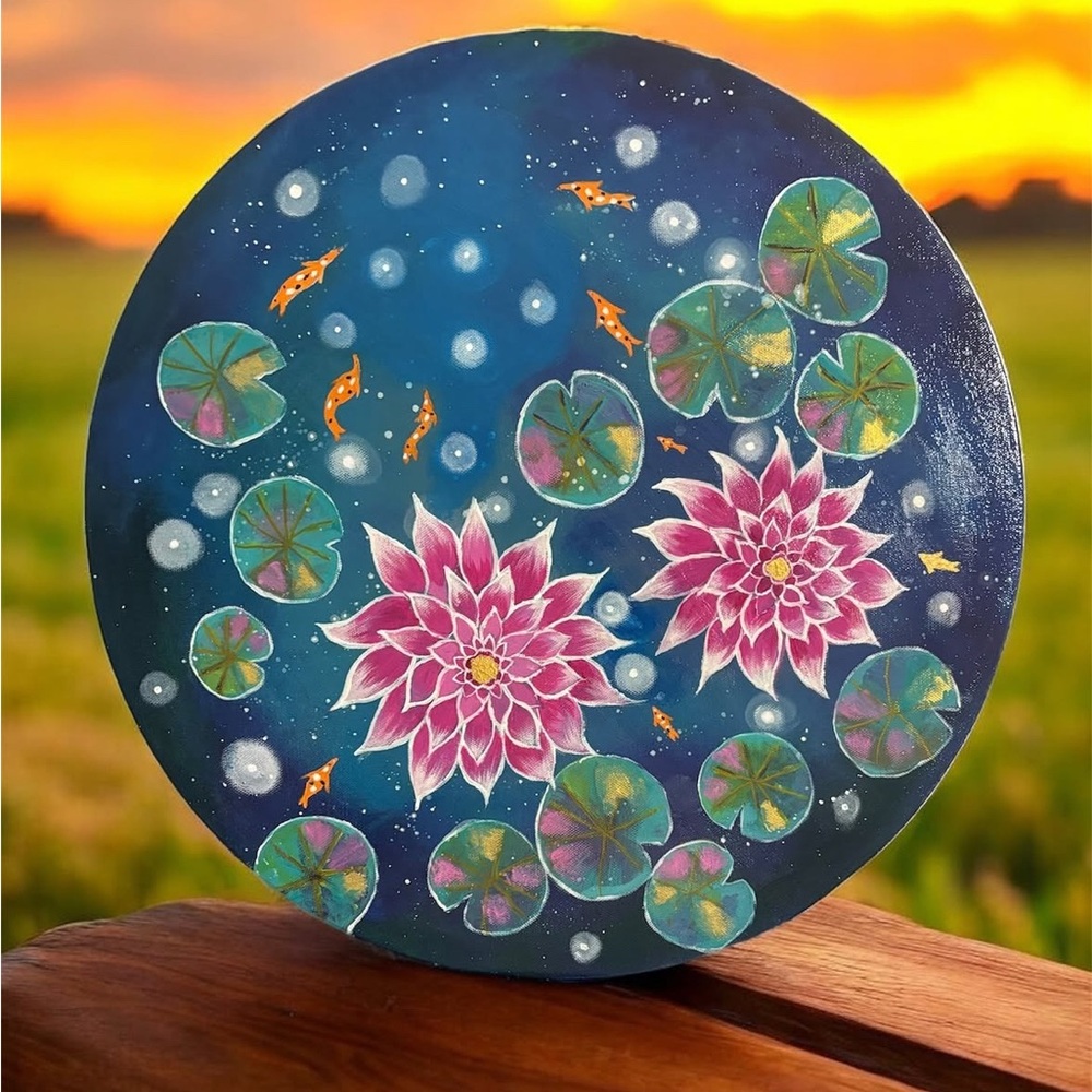 Floral Koi Fish Art
